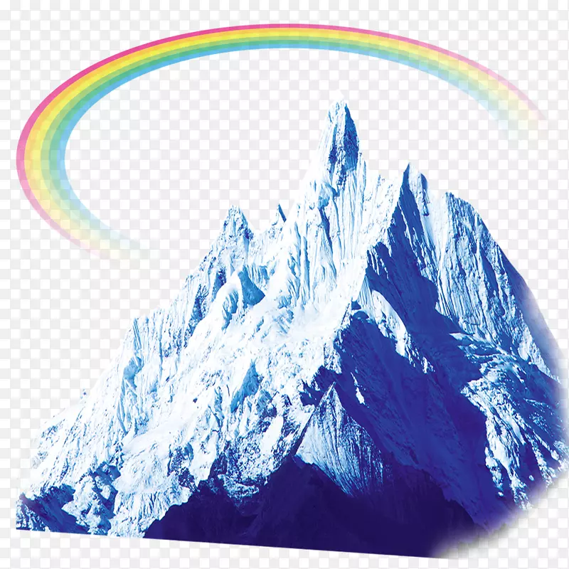 南极冰山图标-冰山彩虹