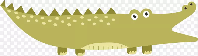 鳄鱼卡通插图-卡通鳄鱼