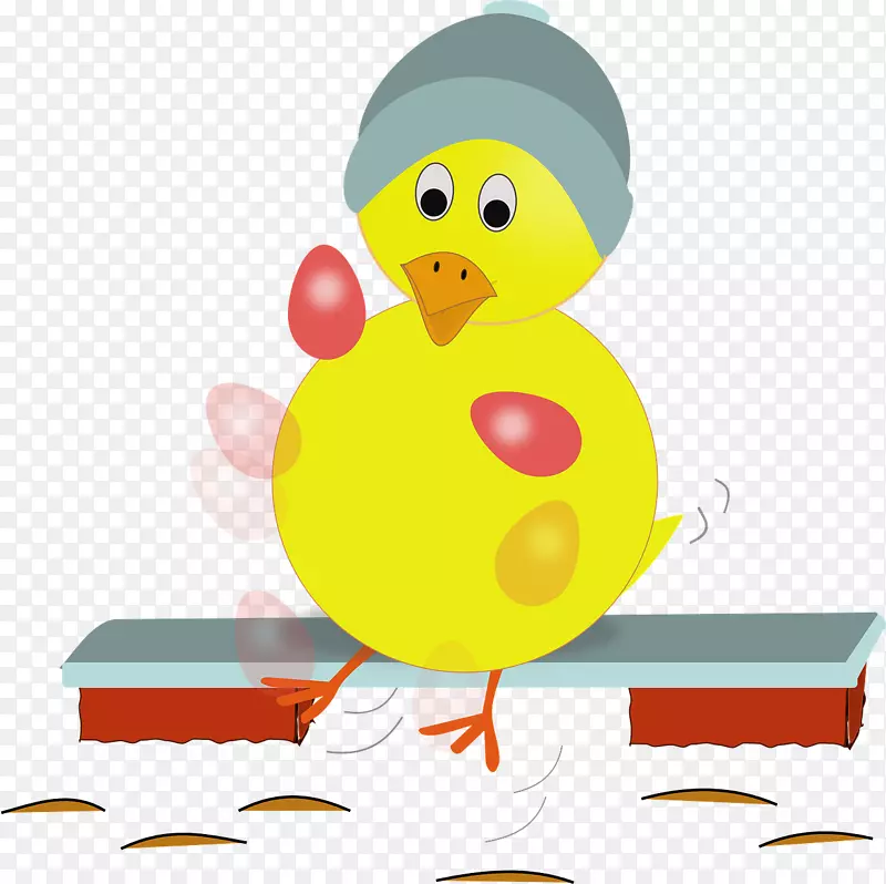 煎蛋鸡复活节蛋糕剪贴画-黄色小鸡
