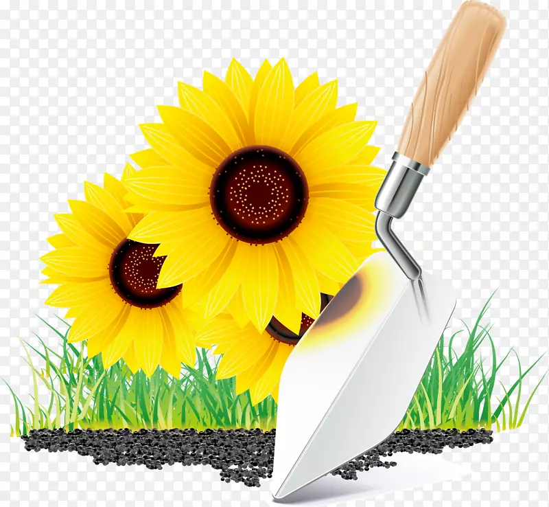 园林工具园艺图标-向日葵铲元素