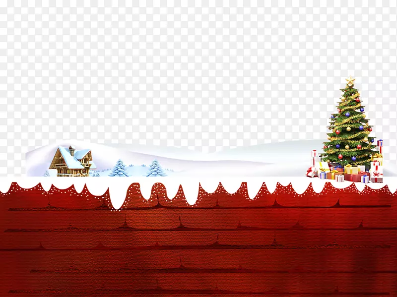 圣诞-圣诞树红砖墙海报