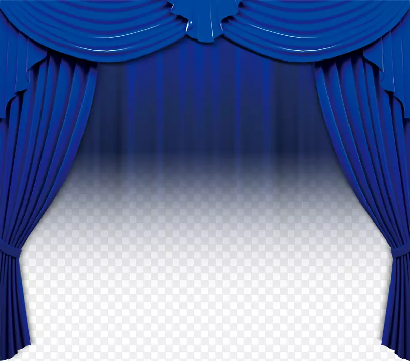 剧院窗帘和舞台窗帘盲蓝起居室-蓝色舞台窗帘