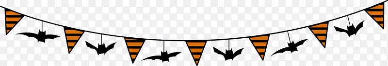 万圣节图标-有趣的卡通万圣节蝙蝠旗
