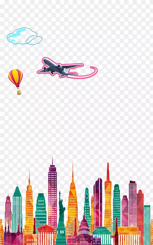 芝加哥剪影-创意旅游海报