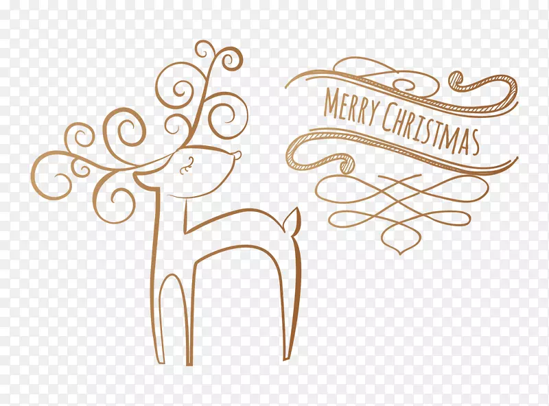 新年圣诞-矢车菊新年麋鹿