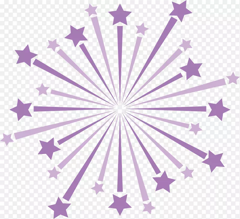 紫五角星紫色五角星射线
