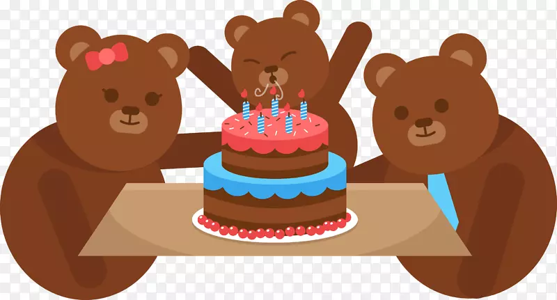 熊生日蛋糕贺卡-熊猫