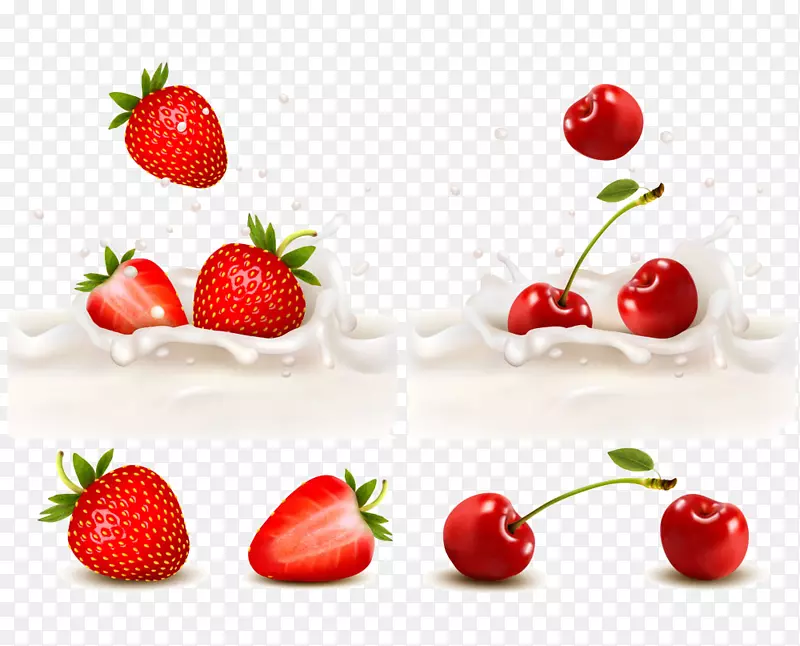 巧克力牛奶草莓果-草莓樱桃酸奶图片
