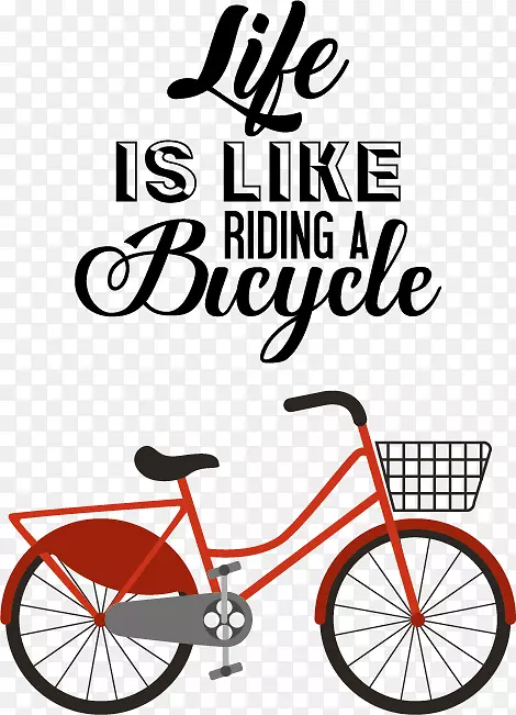 自行车摄影插图.红色复古自行车
