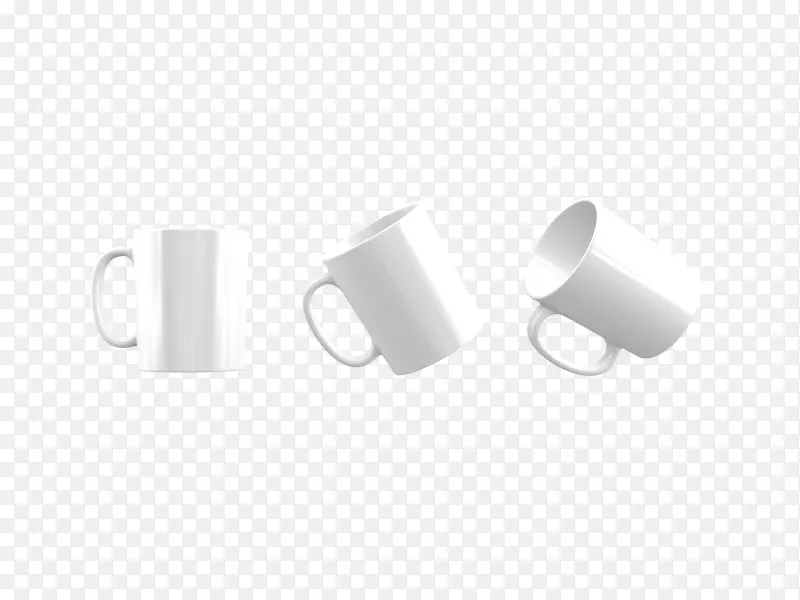 白色品牌图案-三个不同的杯子