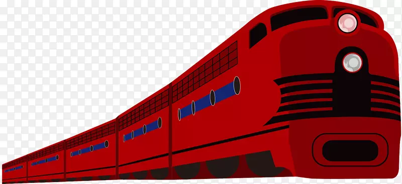 铁路运输快速运输卡通-红色列车