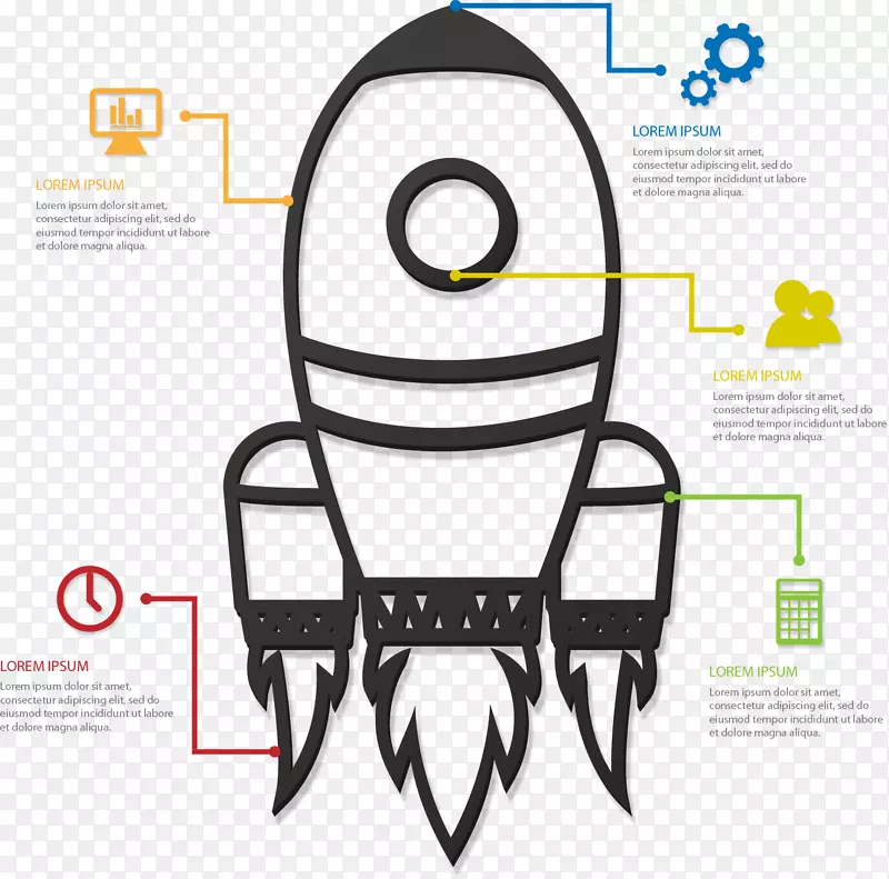 信息图形火箭-营销飞机材料