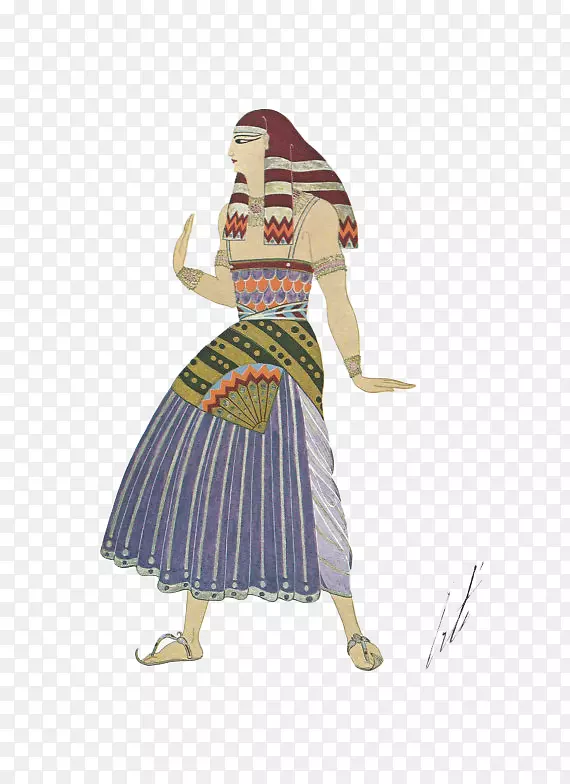 艺术装饰时尚插图.古埃及手绘壁画