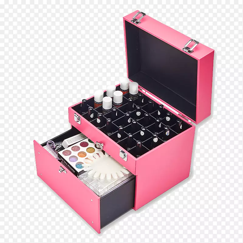 粉红化妆美甲盒