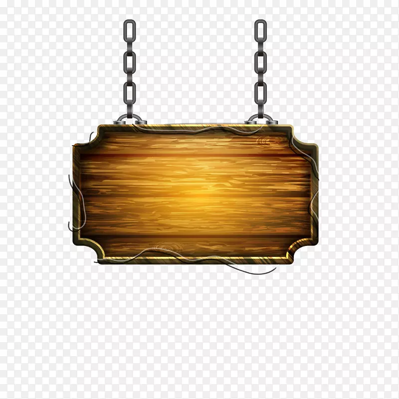 木土坯插画-木制铁锁做旧标志