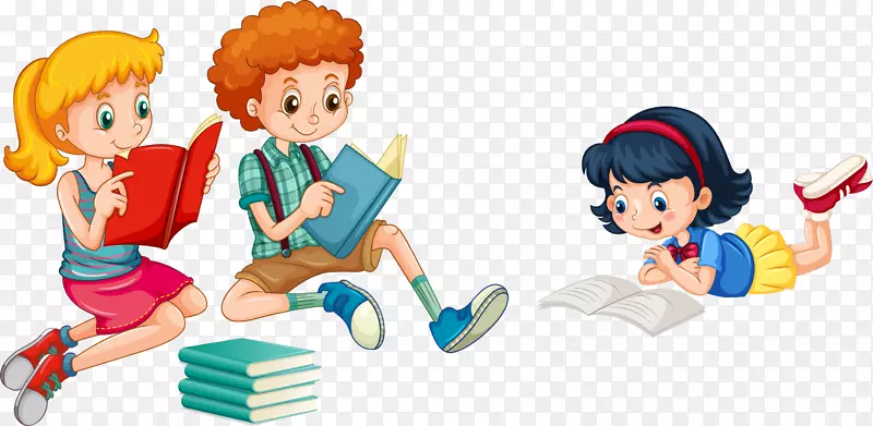 阅读儿童免版税插图手绘儿童阅读