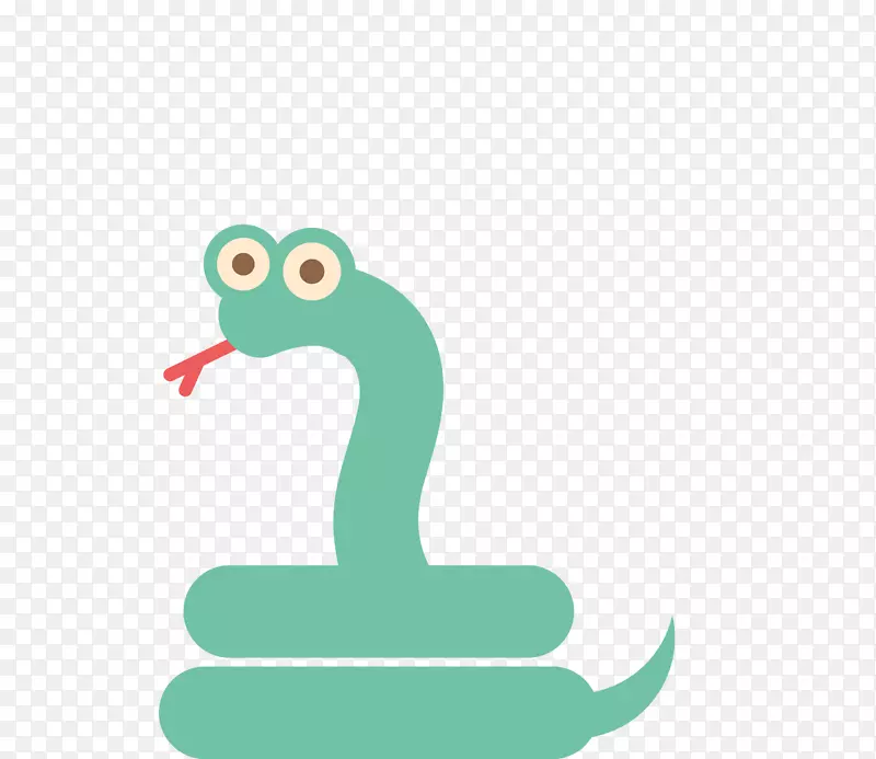鸭蛇卡通-扁蓝色卡通蛇