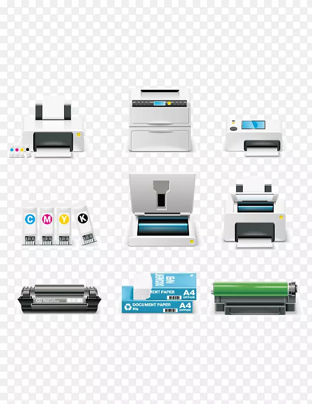 厨房橱柜家用电器图标-打印机用品