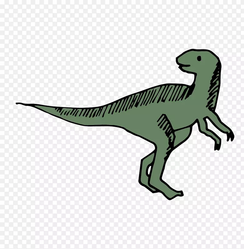 暴龙城恐龙插图-深绿色卡通恐龙