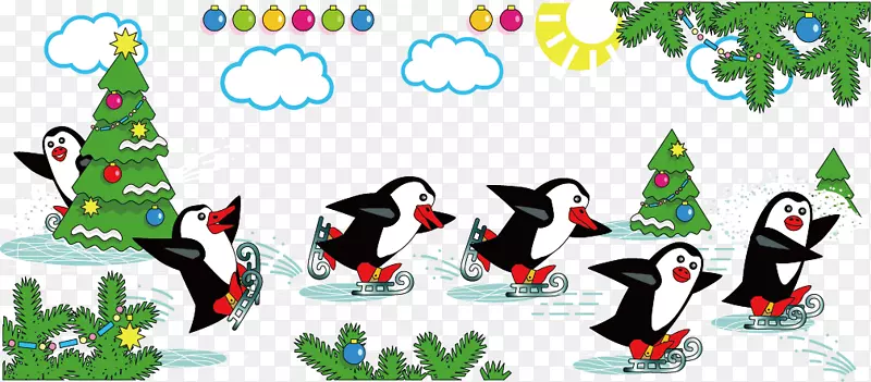 找出不同的拼图儿童游戏着色书-溜冰企鹅