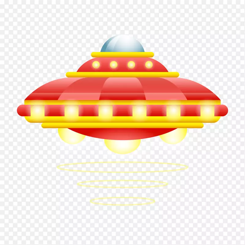 宇宙飞船卡通动画-红色黄色动画船