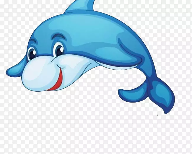 海豚卡通免版税插图-鲨鱼