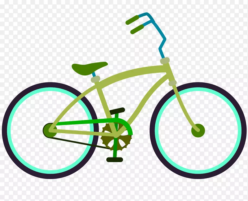 自行车车轮自行车车架电子自行车公司脱轨齿轮卡通绿色公共自行车