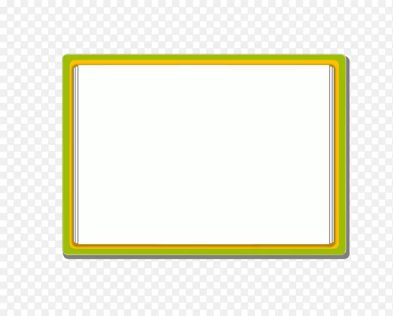 纸画框黄色图案绿框