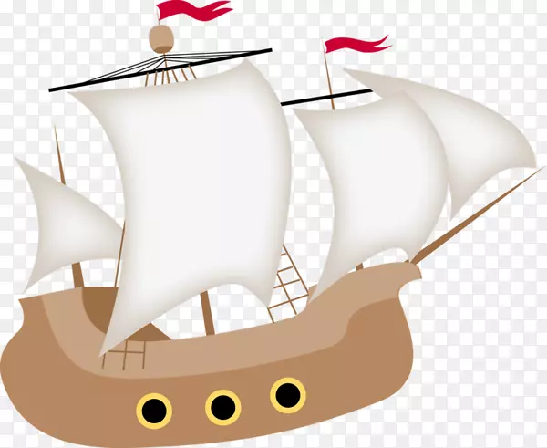 海盗船剪贴画-卡通海盗船