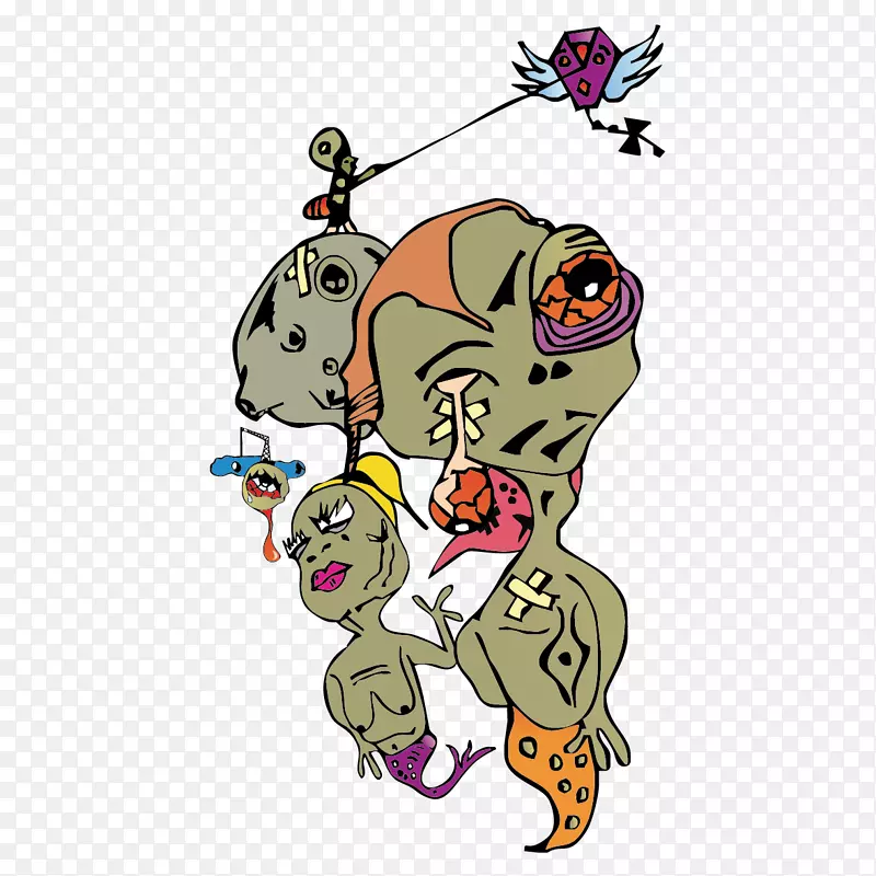 绘制艺术插图-怪物鬼节