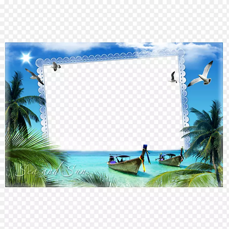 摄影窗框-阳关海滩相框