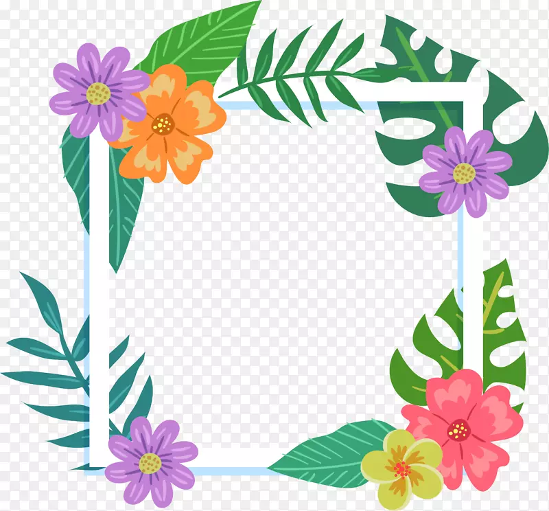 花卉画框热带电影框架彩色花架