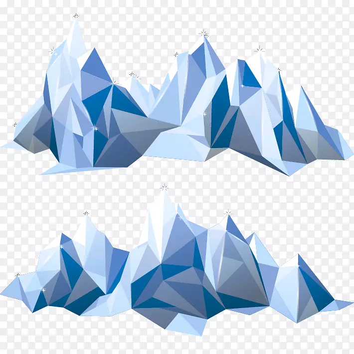 多边形山几何冰山-多边形拼接冰山