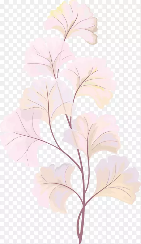 花卉设计叶花瓣卡通水彩花卉装饰