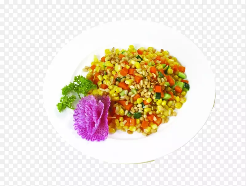 素食菜系蔬菜玉米仁松坚果玉米