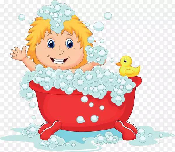 淋浴皇室-免费沐浴插图-浴缸和儿童玩具鸭