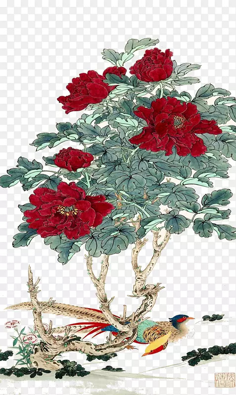 花园玫瑰牡丹花设计谷歌图片-牡丹