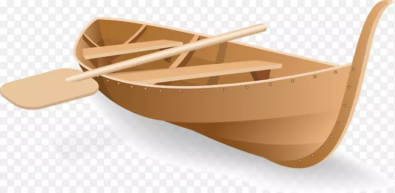 纸浆木.手绘木船