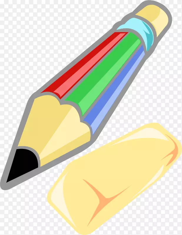 纸橡皮擦铅笔手绘彩色铅笔和橡皮擦