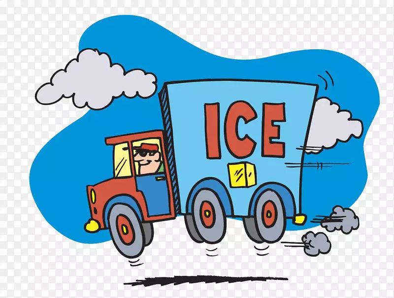 冰淇淋车夹艺术卡通冰淇淋车