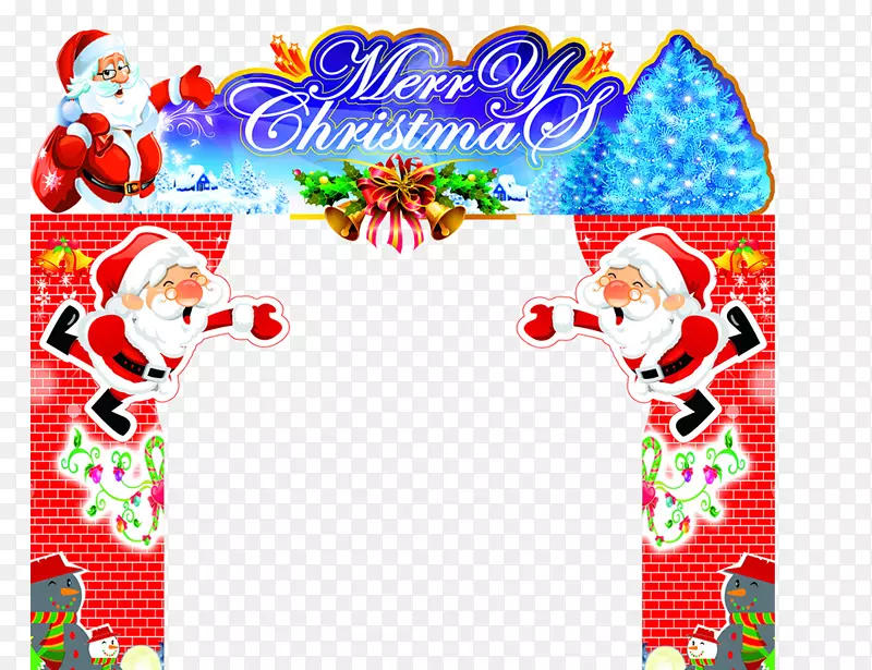 圣诞老人圣诞礼物拱门-圣诞门设计