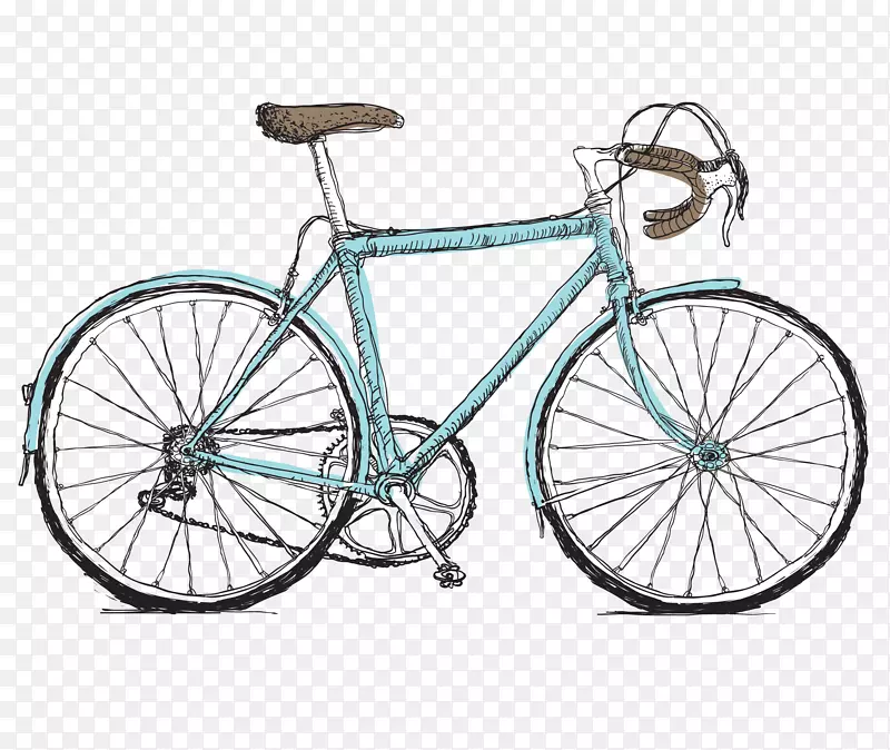 自行车海报免费插图蓝色自行车