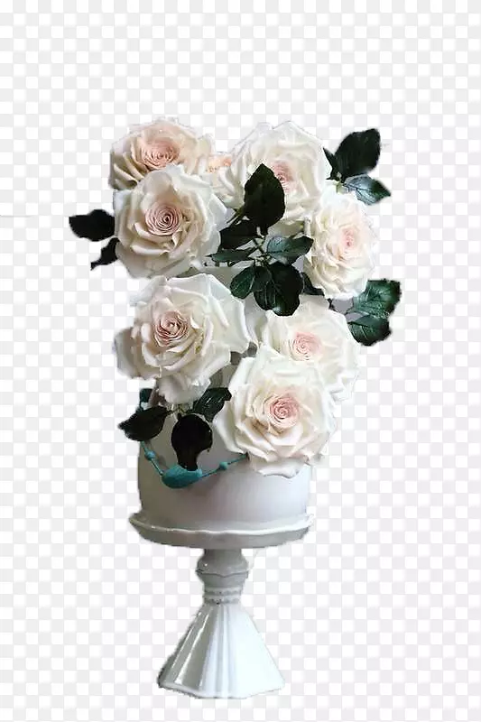 花园玫瑰结婚蛋糕白玫瑰