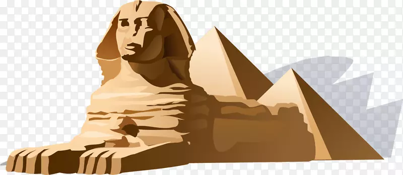 吉萨大狮身人面像古埃及金字塔大金字塔古埃及手绘埃及建筑