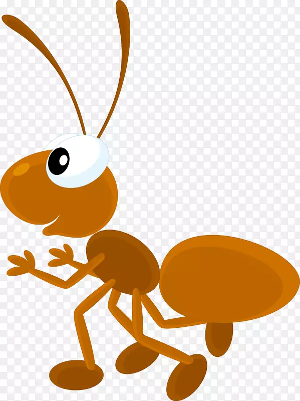 蚂蚁绘制数字图像插图.卡通蚂蚁