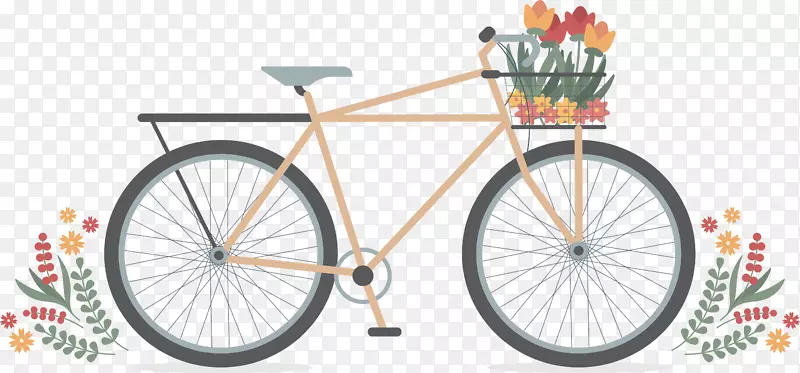 自行车车轮图标-浪漫花车