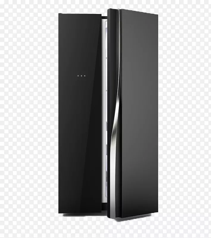 黑色极简设计酷智能冰箱