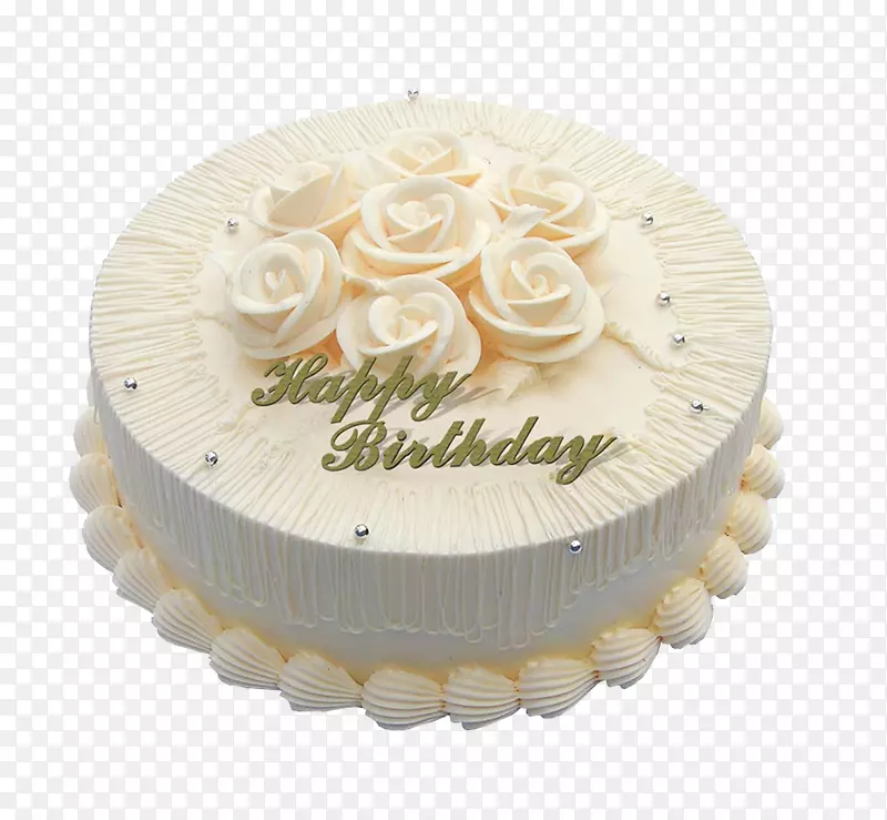 生日蛋糕糕点店奶油婚礼蛋糕-简单白玫瑰装饰蛋糕