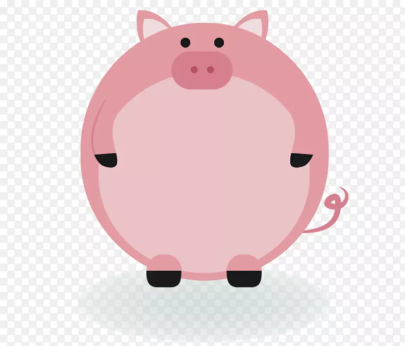 家猪动物标签剪贴画-可爱的粉红猪创意边框
