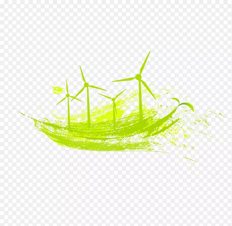 可再生能源风电图形设计图.绿色风车能源
